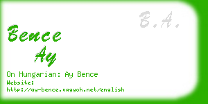 bence ay business card